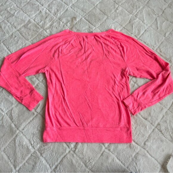 Victoria's Secret PINK | Pink & Silver Logo Long Sleeve Top | Size Extra Small - Picture 3 of 9